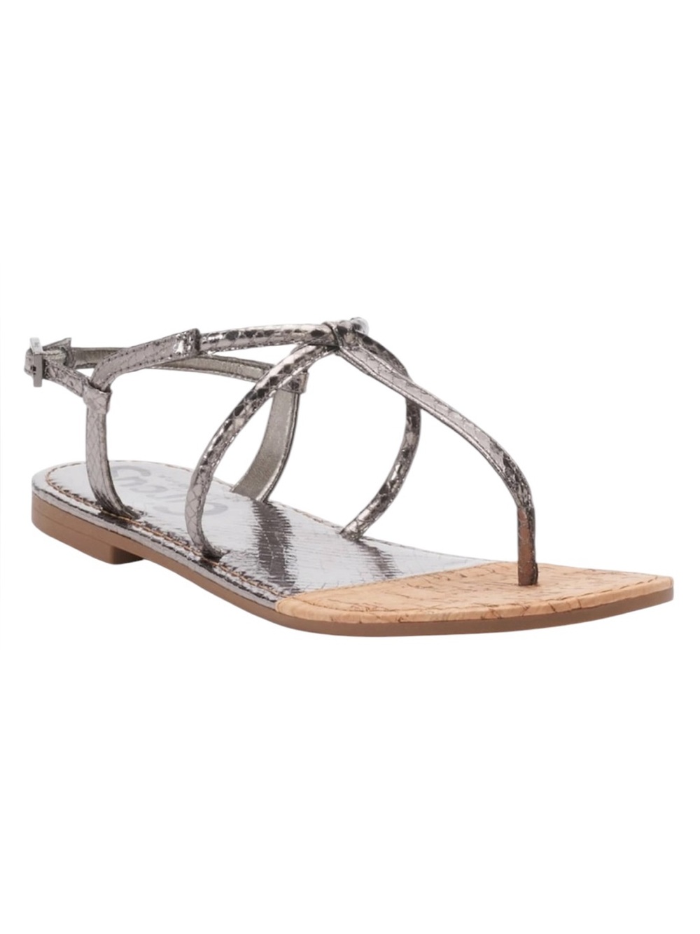 New Circus SAM EDELMAN Bridget Pewter Strappy Sandals Women’s Size 8